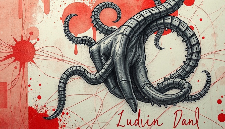 AI-Generated Miyazaki Art with mechanical tentacles and hand drawing.