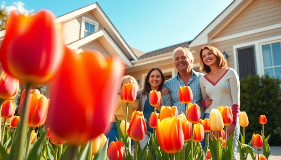 Family in front of home discussing real estate market trends.