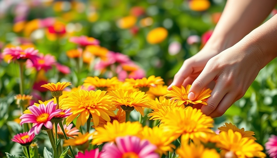 Vibrant flowers being tended to in a garden, symbolizing spring housing market trends.