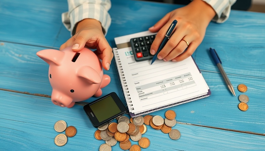 Budgeting setup for first-time homebuyers guide, featuring calculator and savings.