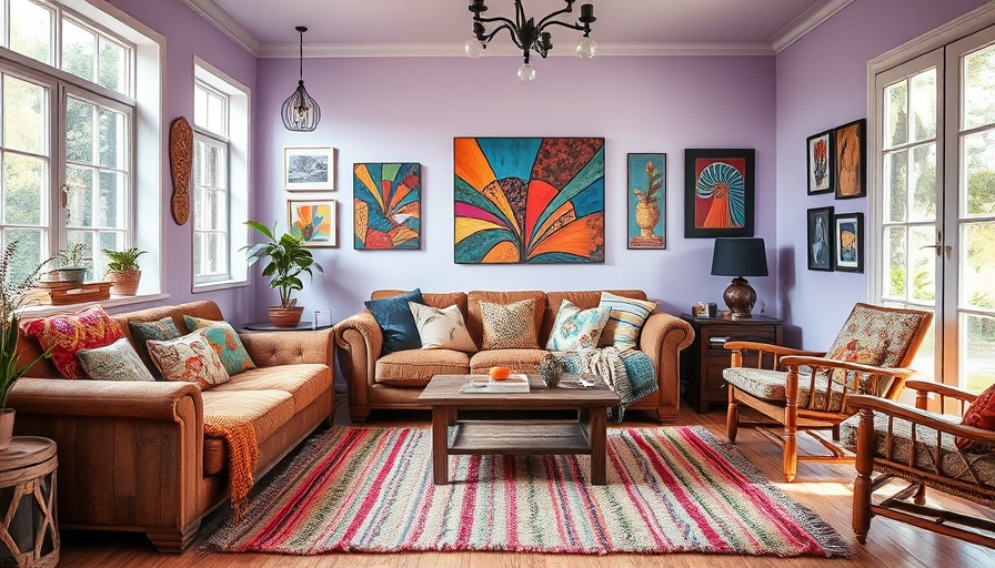 Vibrant living room with colorful decor in designer's home.