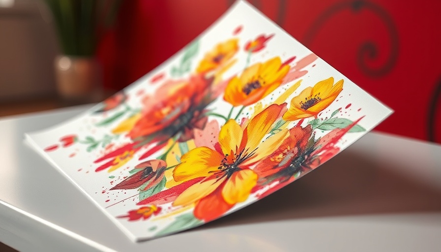 Colorful floral painting abstractly depicting flowers on paper.