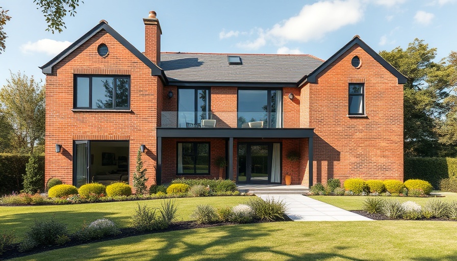 Modern house with large windows, enhancing property value.
