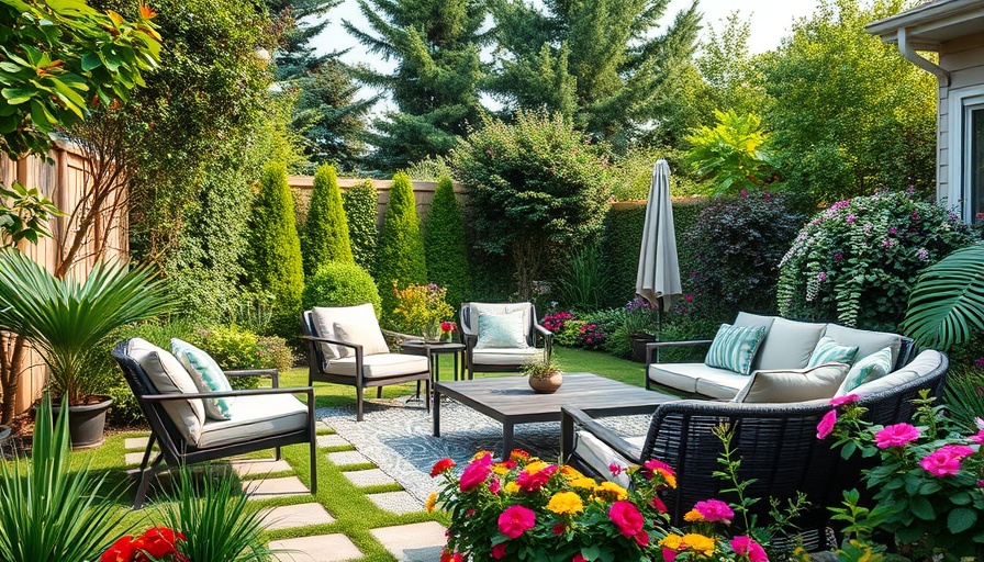 Transforming your outdoor space: beautifully landscaped backyard with modern patio furniture.
