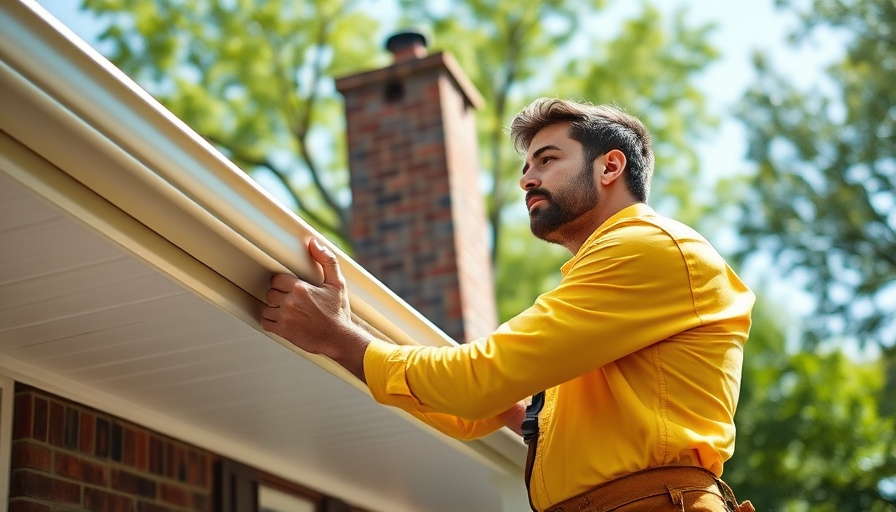 Focused handyman assessing gutters on a suburban house, asking do my gutters need replacing.