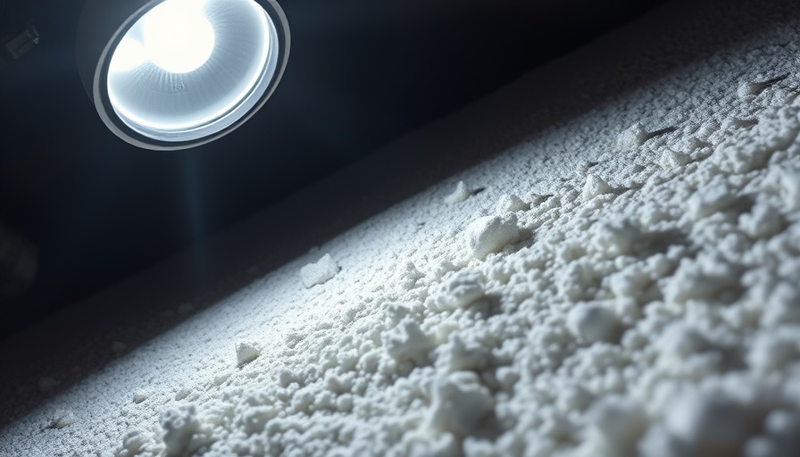 Close-up of spray foam insulation project with bright light.