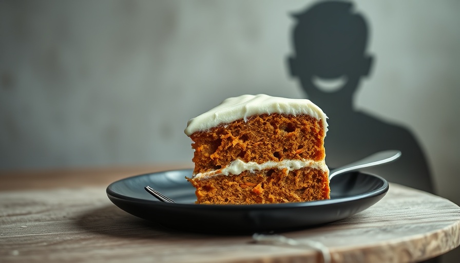 Ina Garten's Carrot Cake Recipe: Delicious slice next to a smiling person.