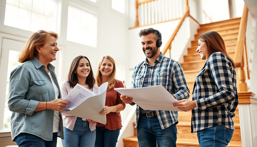 Professional inspector guiding family in a home, emphasizing home inspection importance