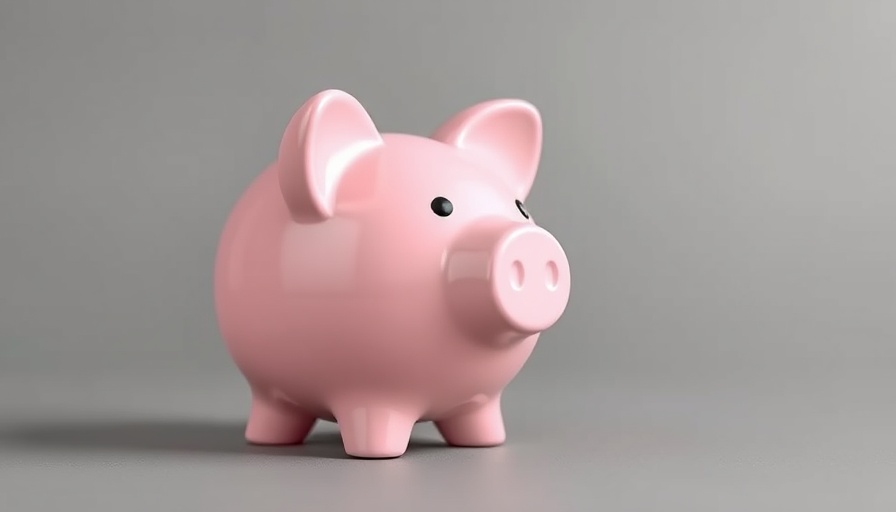 Pink piggy bank on gray background symbolizing tax refund home buying.