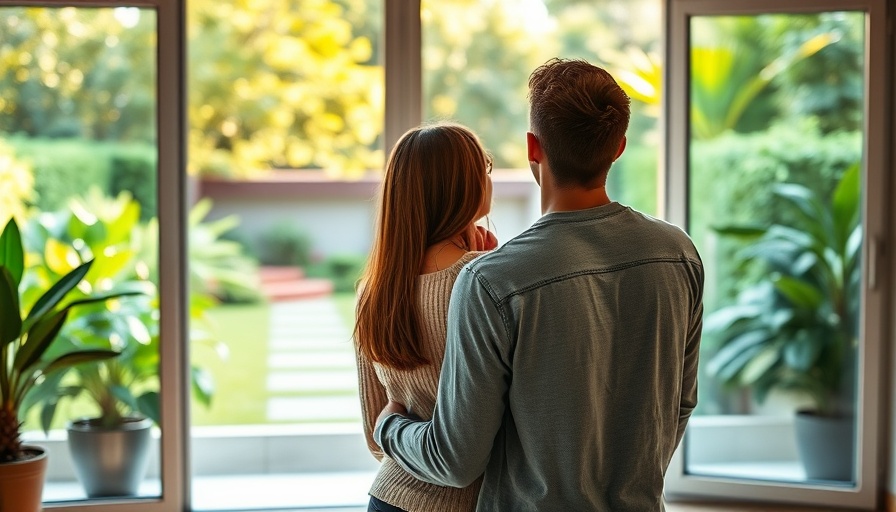 Couple at home, looking outside, housing market crash 2025.