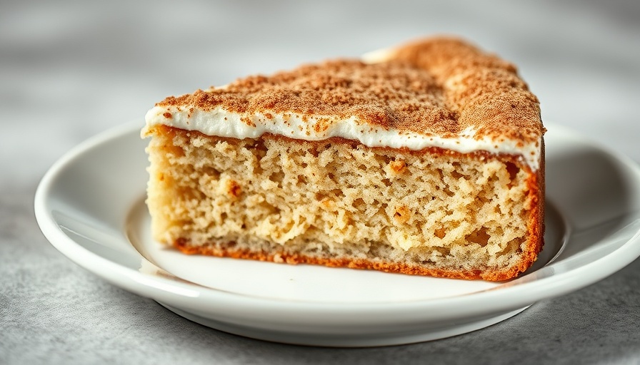 Ina Garten sour cream coffee cake slice on a plate.
