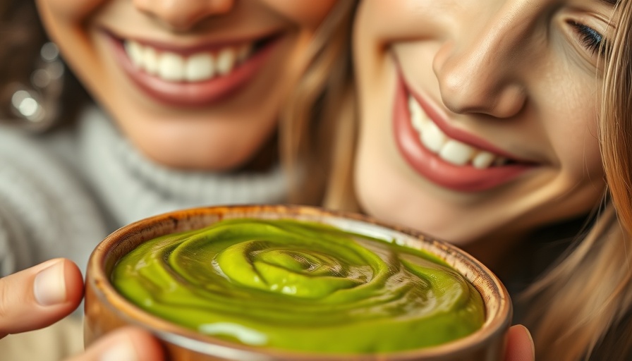 Close-up of vibrant green dip and smiling woman showcasing Meghan Markle's favorite dip recipe.