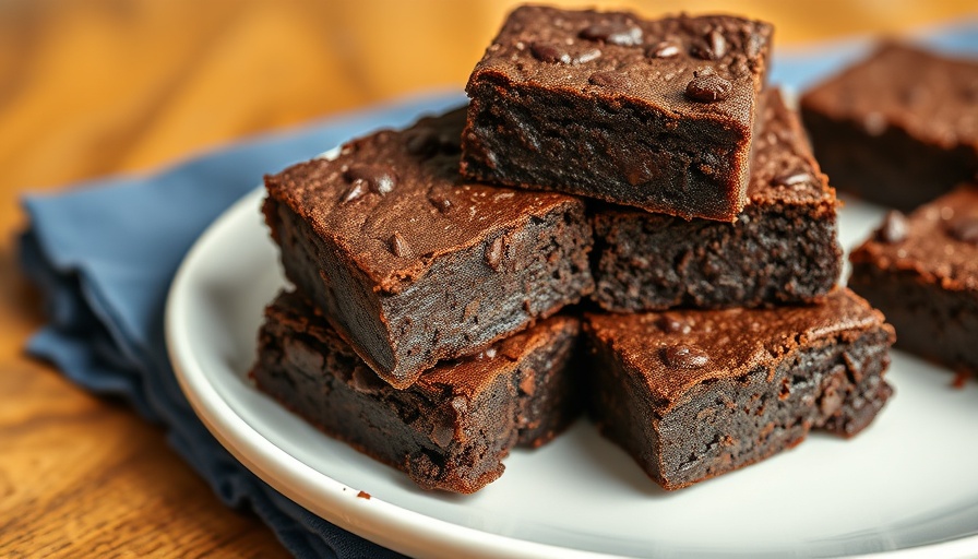 Gluten-free brownie stack from Ghirardelli mix on plate