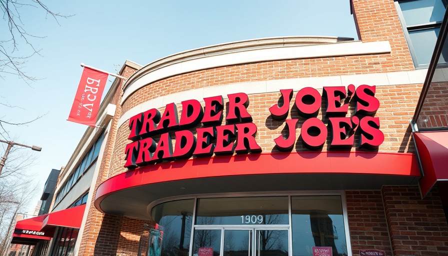 Trader Joe's exterior with bold red signage in brick facade.