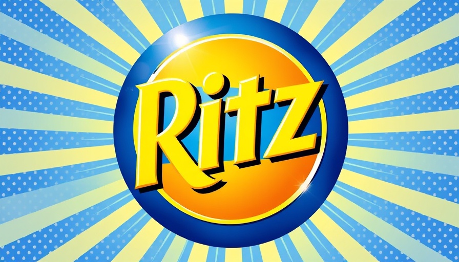 Sunkissed Ritz Crackers logo in pop art style with blue circle.