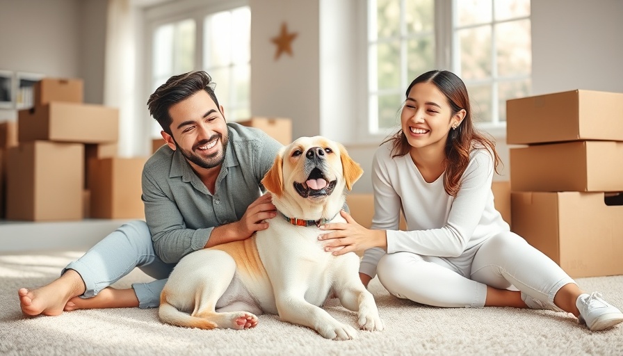 Family deciding to buy a home now or wait, playing with dog.