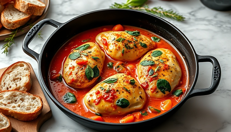 Savory easy chicken recipes with creamy sauce in skillet