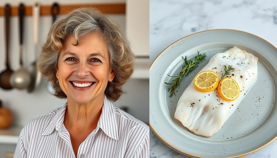 Smiling woman with fish recipe and lemon slices, easy fish recipes.