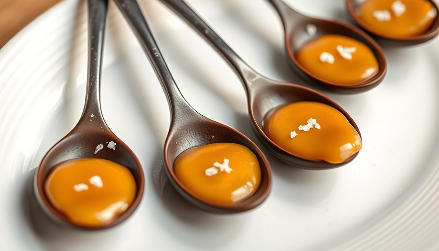 3 ingredient dessert recipes: chocolate spoons with caramel and sea salt.