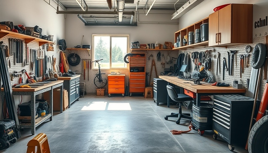 Neat garage workshop spring refresh with tools and equipment.