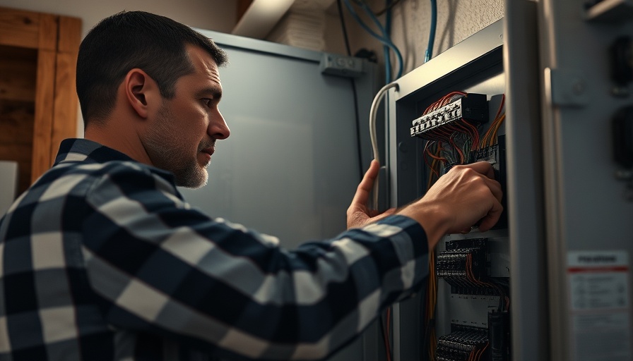 Electrician ensuring home electrical safety with panel check.
