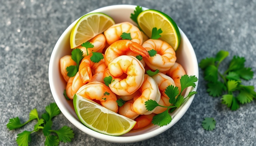 Cilantro lime shrimp recipe in a bowl with rice and lime garnish