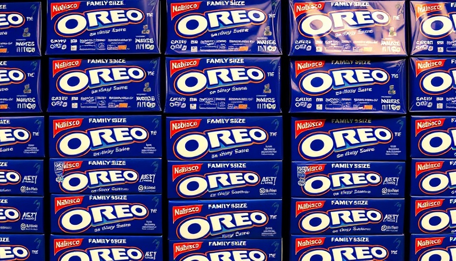 Stacked Family Size OREO packages with blue packaging.