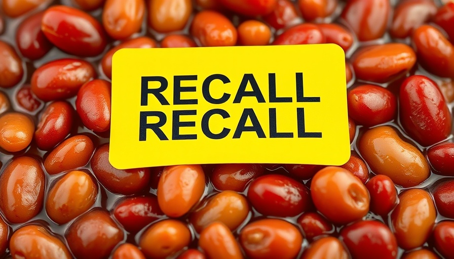 Yellowstone Baked Beans recall notice with beans close-up.