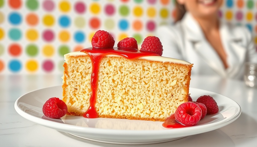 Martha Stewart Italian Cornmeal Cake slice with berries and stylish background.