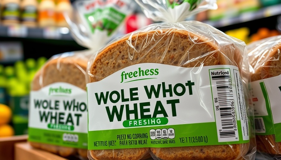 Packaged whole wheat bread in store, vibrant display on how to store bread.