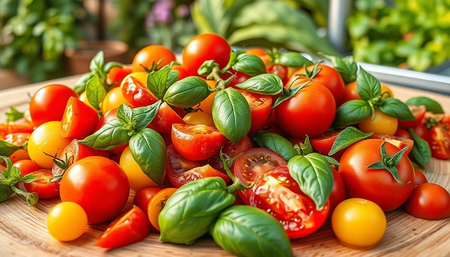 Colorful tomato basil salad showcasing best salad dressing recipes.