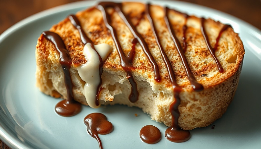 Easy cinnamon toast recipe with sauce on a blue plate.