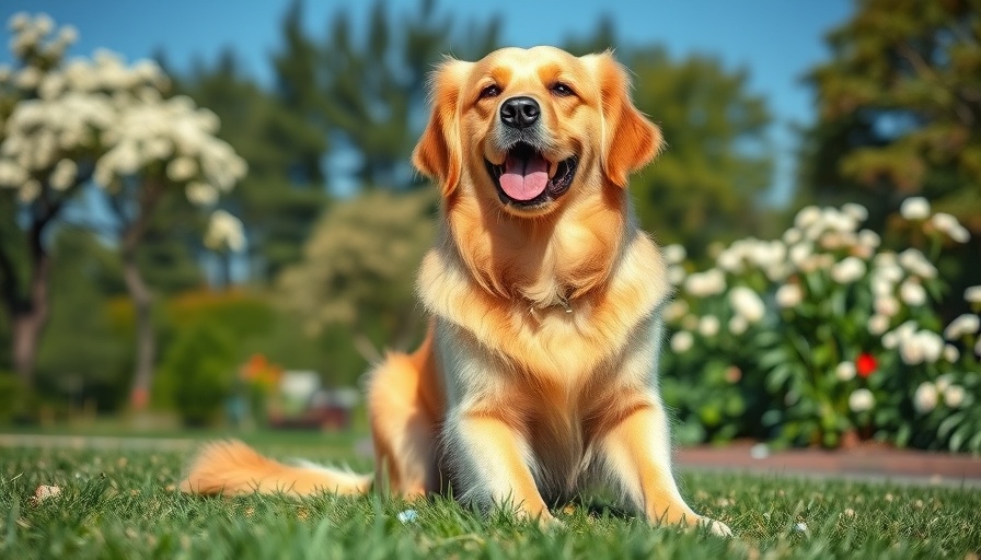 Golden retriever enjoying a sunny day in a park, vet-approved ways to help your dog during allergy season.