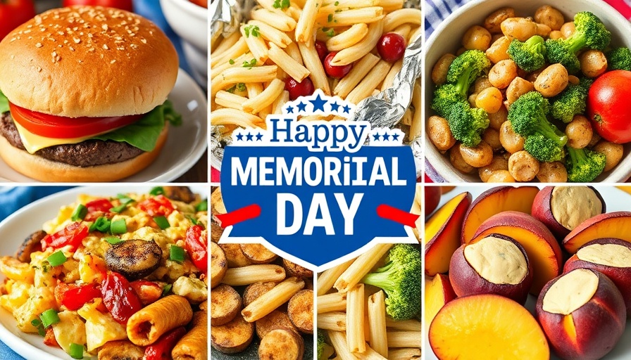 Vibrant collage showcasing Memorial Day menu 2025.