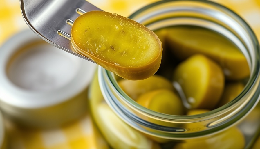 Close-up of the best store-bought pickles being lifted from jar.