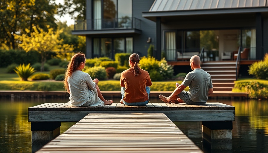 Family enjoying time by a house, symbolizing home equity for children.