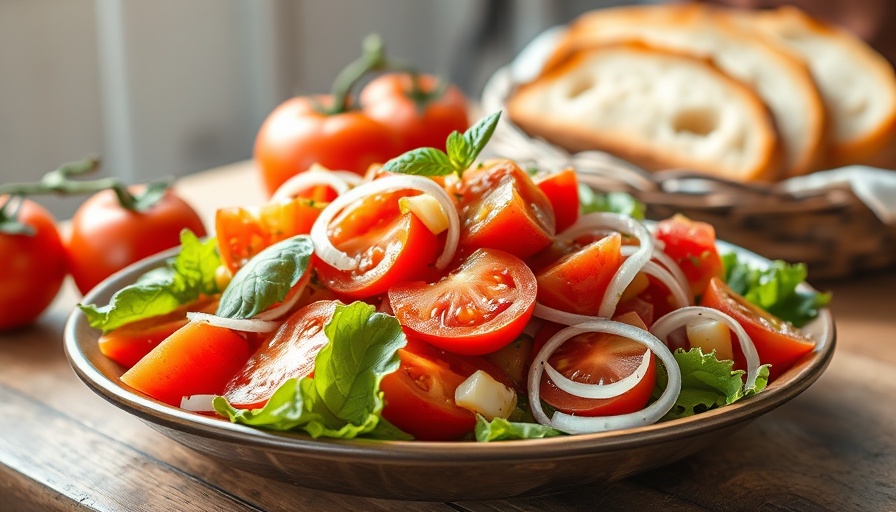 Vibrant Panzanella Salad with fresh tomatoes and bread.