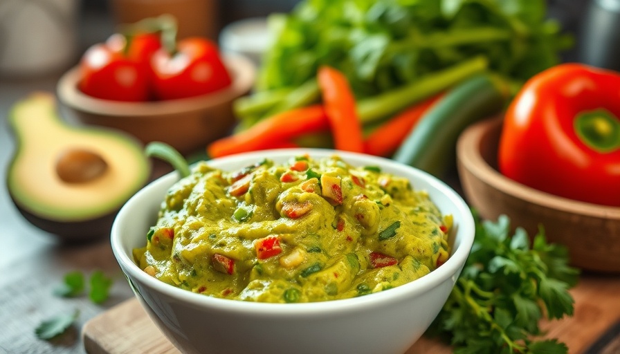Best guacamole recipe, fresh ingredients and bowl.