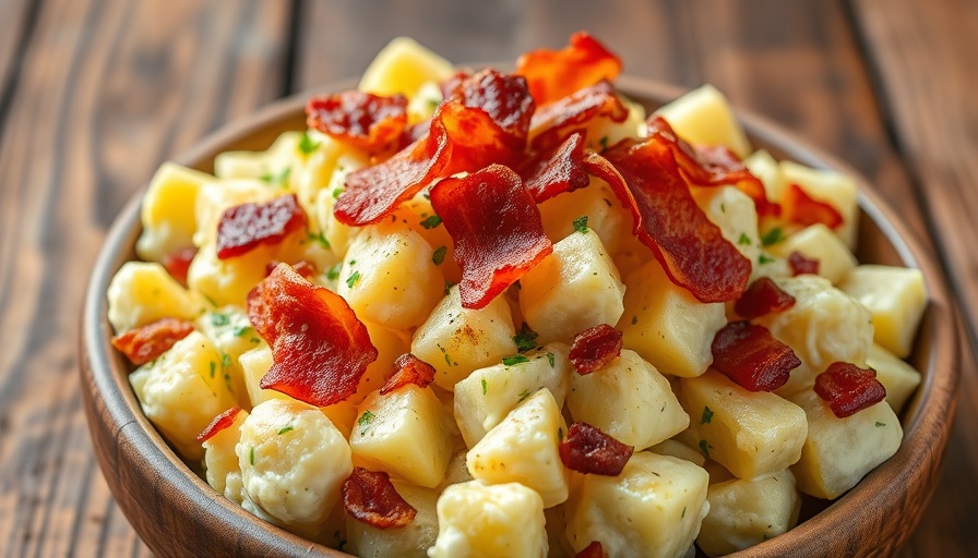 Delicious potato salad with bacon; best potato salad recipe.