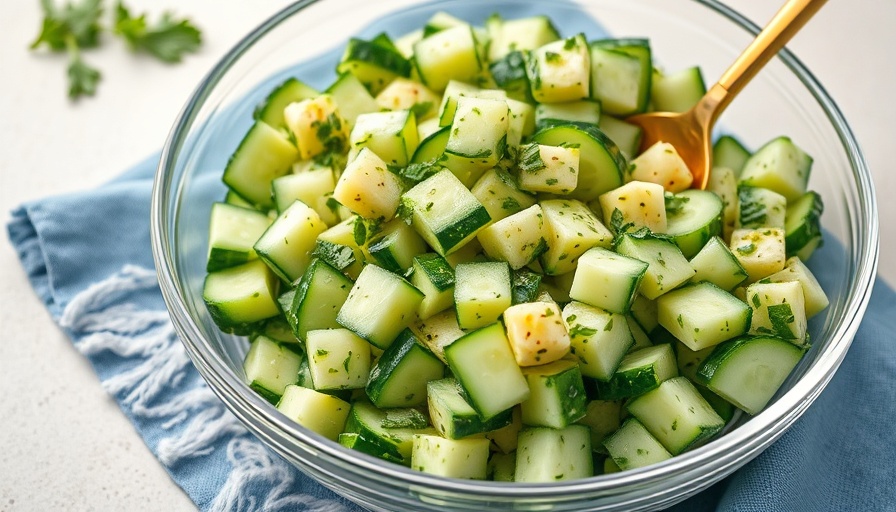 Best cucumber salad recipe in a glass bowl with fresh ingredients.