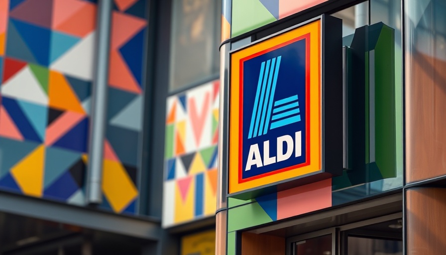 Bright and colorful Aldi sign for easy weeknight dinners