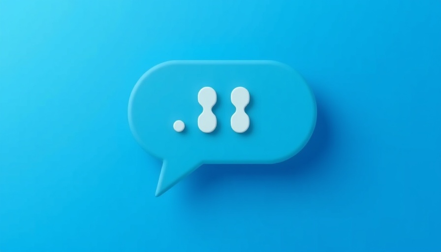 3D blue chat bubble with quotation marks, minimalist design.