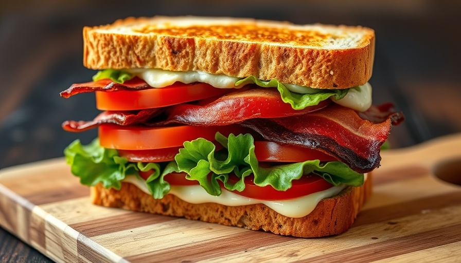Best bacon for a BLT with fresh ingredients on a wooden board.