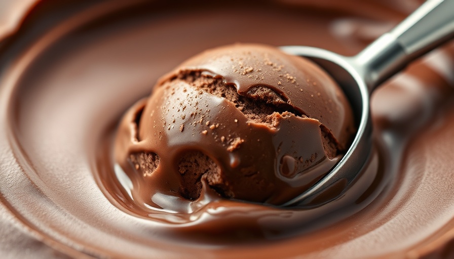 Close-up of the best chocolate ice cream scoop.