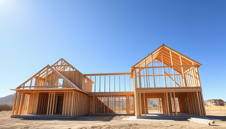 Partial construction of newly built homes showcasing affordability.