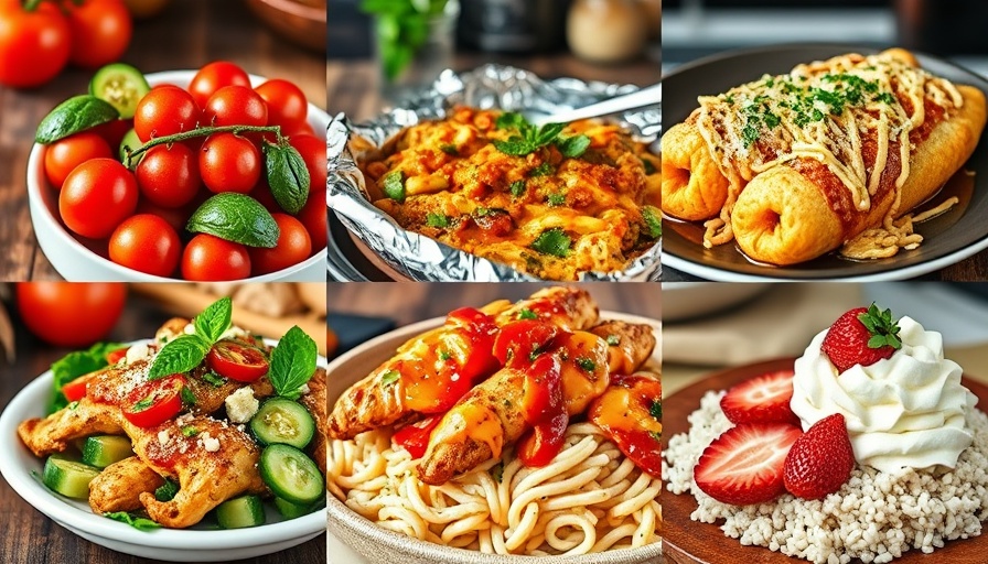 Weekly Meal Plan June 9, 2025: diverse dish collage with salad, pasta, and dessert.