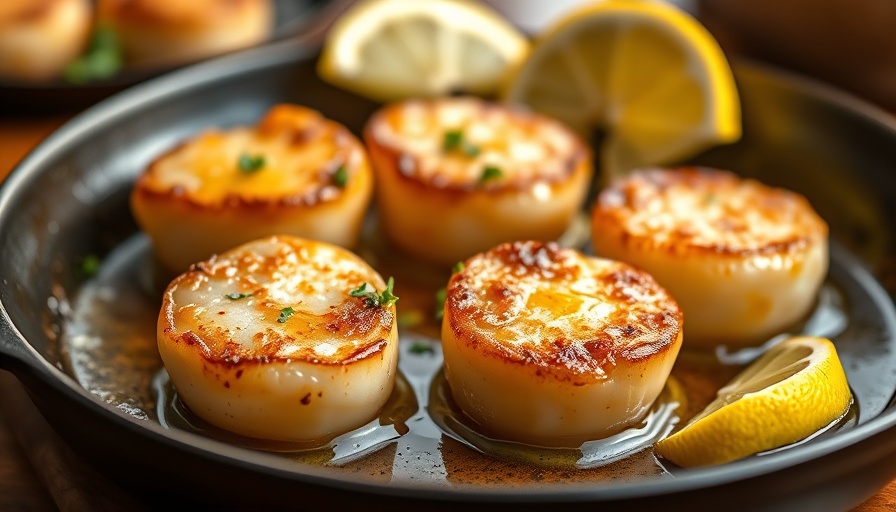 Pan-seared scallops recipe with lemon and herbs.