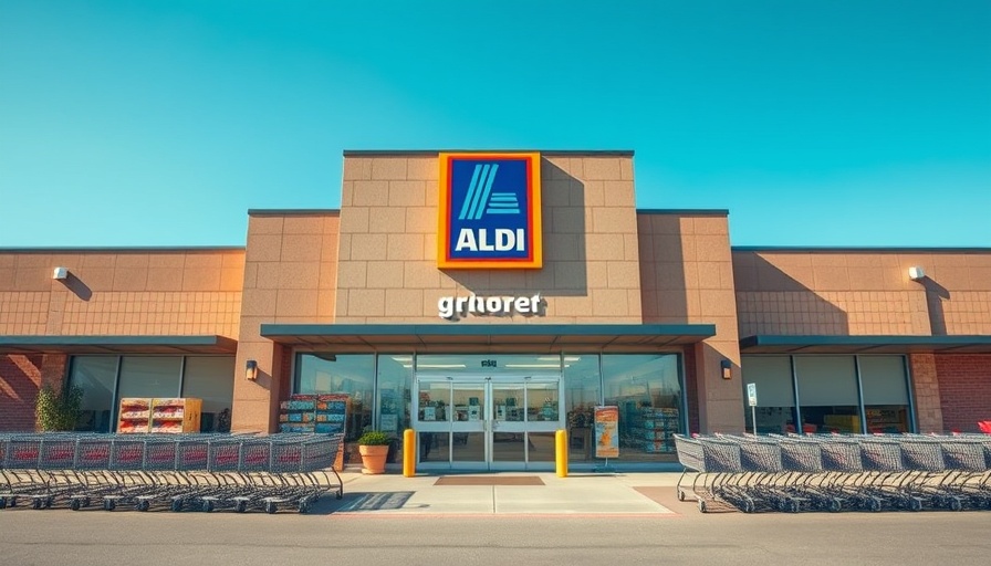 ALDI store exterior under a clear blue sky