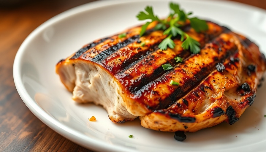 Juicy grilled chicken breast with herbs, perfect for a chicken marinade recipe.