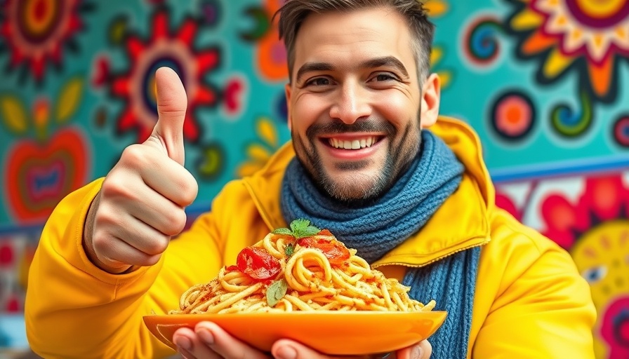 Jamie Oliver 5-Ingredient Pasta with smiling man.